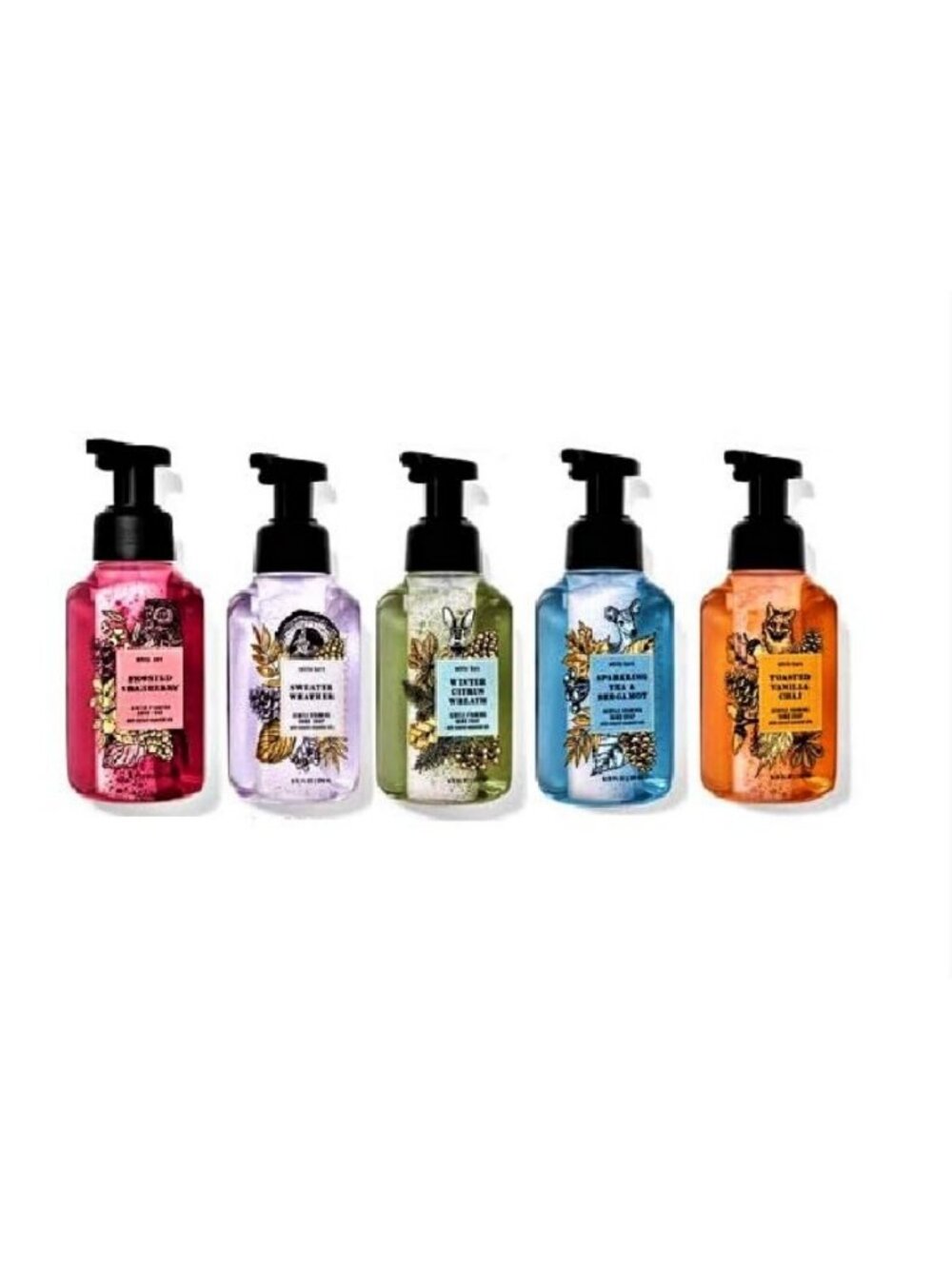 Gentle Foaming Hand Soap Set of 5 - Refreshing Chilly Day Essentials for Home